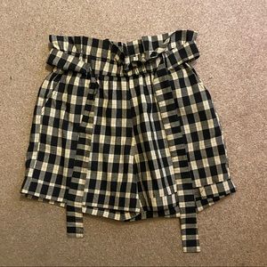 plaid high waisted shorts